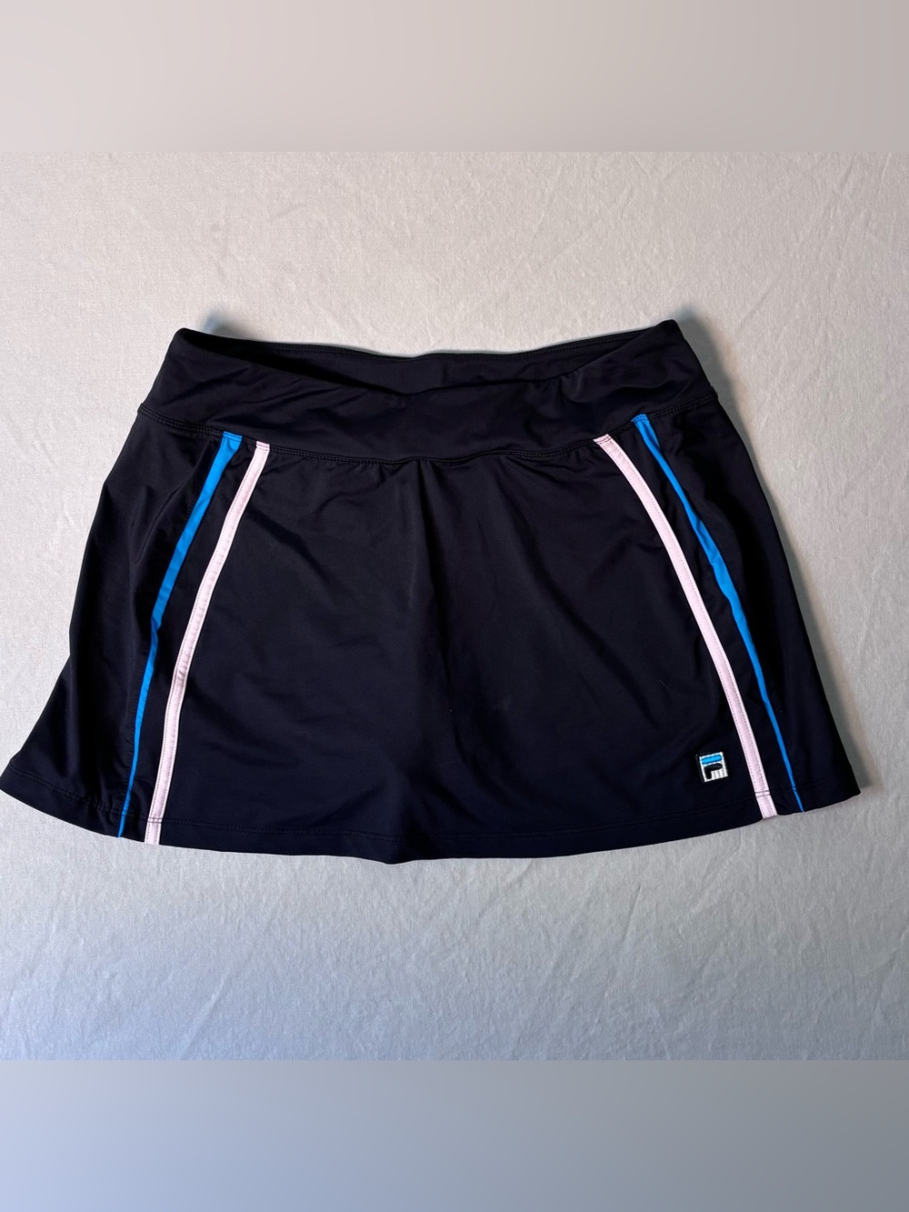 FILA Sport Athletic Skort - Black with Blue & Pink Piping Accent - M